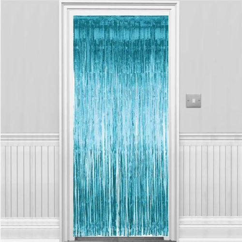 Metallic Baby Blue Foil Curtain 