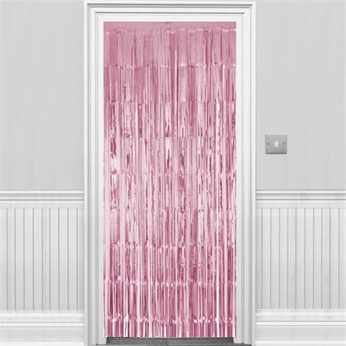 Metallic Baby Pink Foil Door Curtain 