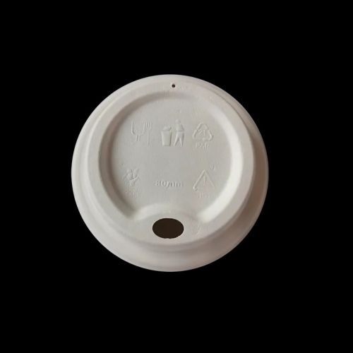 100 x Compostable Bagasse Sip Lid for 8oz Hot Drinks Cup