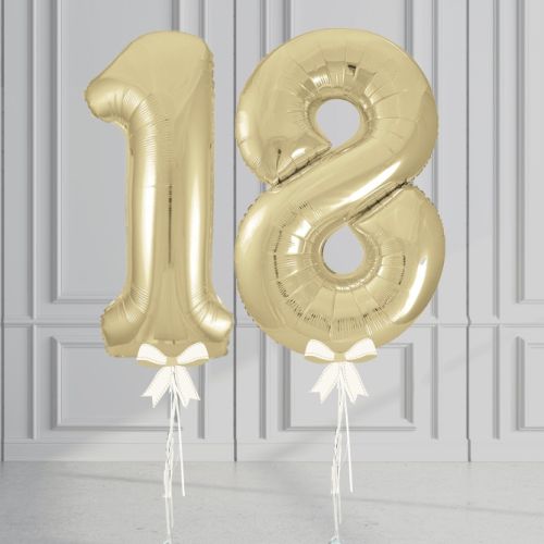 Large 34" Gold Foil Number Balloons