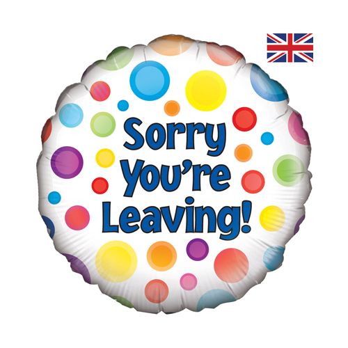 Sorry You're Leaving Polka Dots Std Foil Balloon