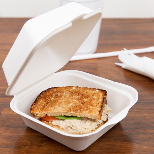 500 x Large Biodegradable Bagasse Burger Boxes