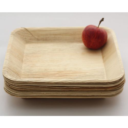 25 x Square 9" Biodegradable Palm Leaf Plates