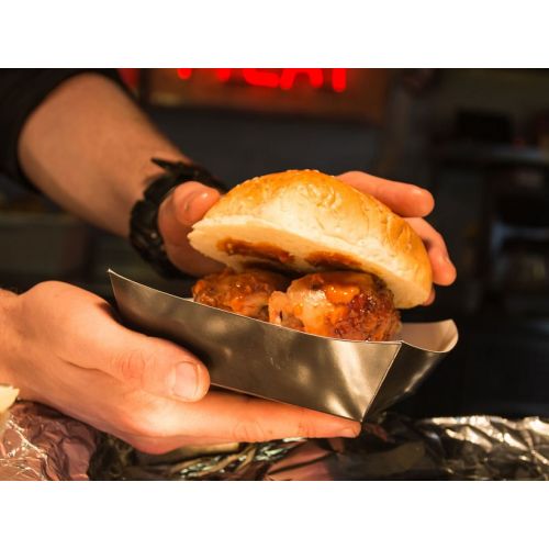 5" Square Card Burger Trays - Kraft or Black (Pack of 500)