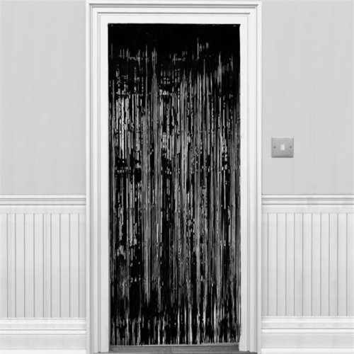 Metallic Black Foil Curtain 