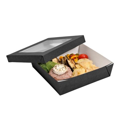 Black Kray Food Boxes and Lids - Multiple Sizes