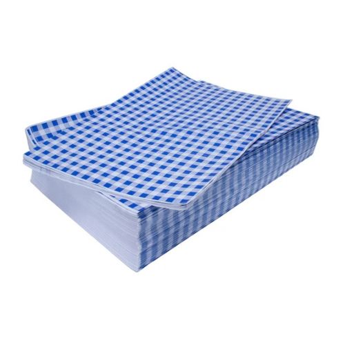 Gingham Duplex Paper Food Wrap-Royal Blue