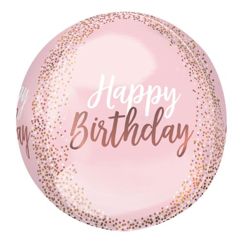 Blush Birthday Orbz Foil Balloon