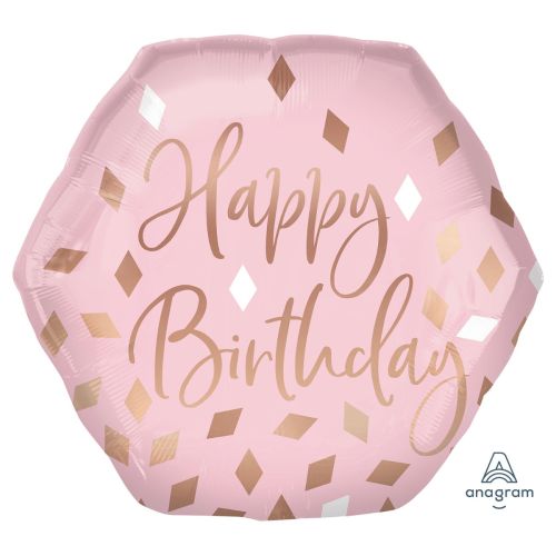 Blush Birthday Supershape Foil Balloon