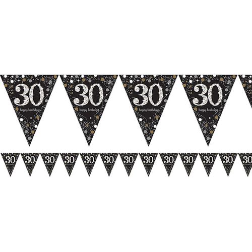 30th Birthday Gold Celebration Pennant Bunting