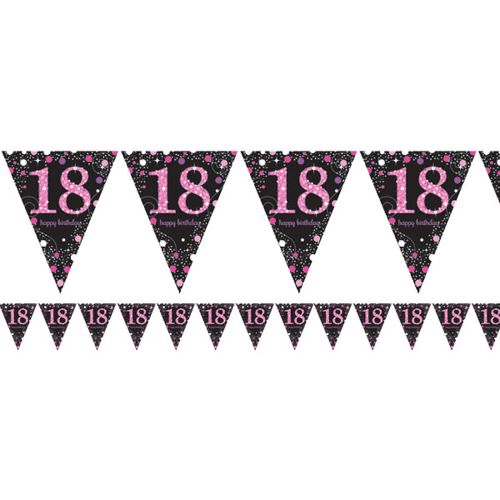 Milestone Birthday Pink Celebration Pennant Bunting