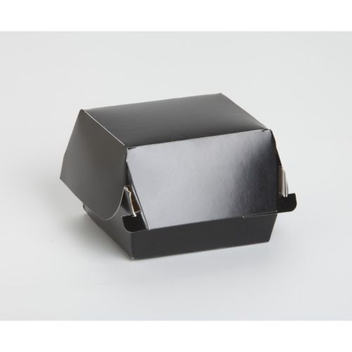 50 x Extra Tall Black Card Clamshell Burger Boxes