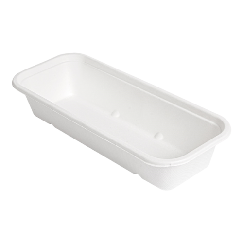 50 x 1 Compartment Long Bagasse Food Tray 
