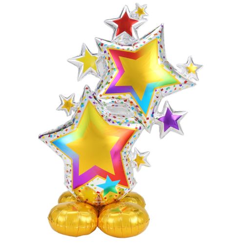 Large Colorful Stars AirLoonz Foil Balloon