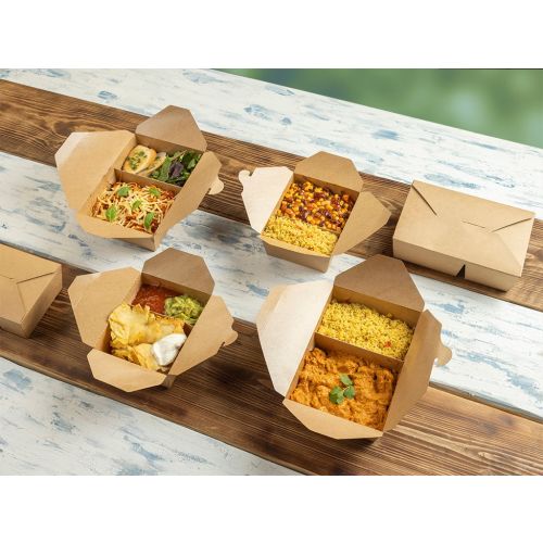 Kraft Card Two Compartment Takeaway Boxes 