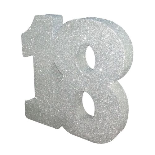18 Silver Glitter Table Decoration