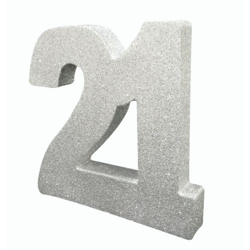 21 Silver Glitter Table Decoration