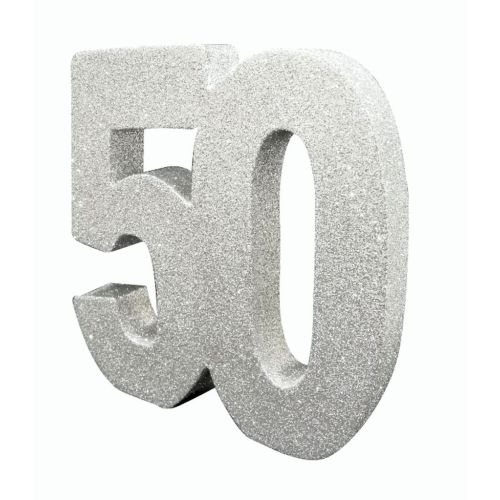 50 Silver Glitter Table Decoration