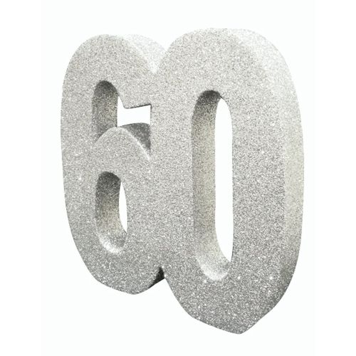 60 Silver Glitter Table Decoration