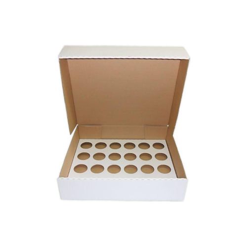 10 x White Corrugated 24 Cupcake Boxes