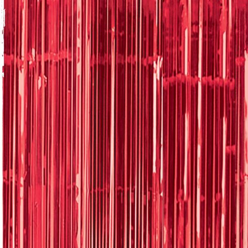 Metallic Red Foil Door Curtain
