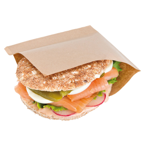 Kraft Brown 2 Sides Open Compostable Greaseproof Paper Bags - Multiple Sizes