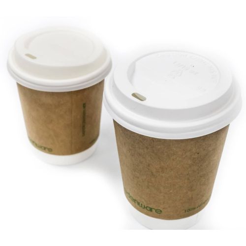 100 x Compostable CPLA Sip Lid for Hot Drinks Cup 