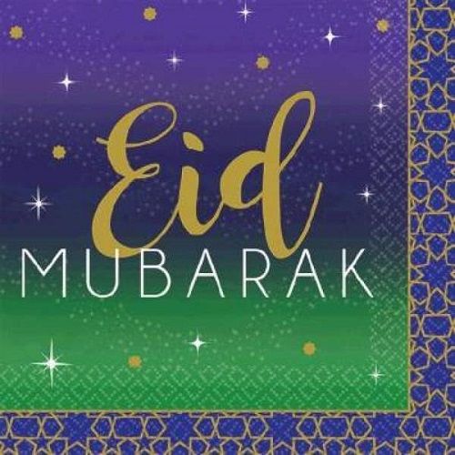 16 x Eid Mubarak Beverage Napkins