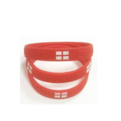CLEARANCE St George Cross England Flag Rubber Bracelets x 3