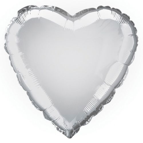 Metallic Silver Heart Foil Balloon