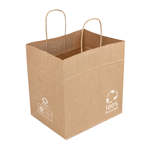 250 x Wide Base 260+170x240mm Brown Twist Handle Paper Carrier Bags