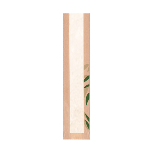 250 x Compostable Gusseted Film Fronted Paper Bread Bags - 9 x 4 x 35cm