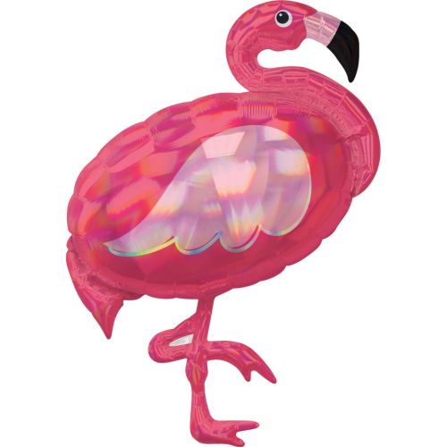 Pink Flamingo Iridescent Supershape Foil Balloon