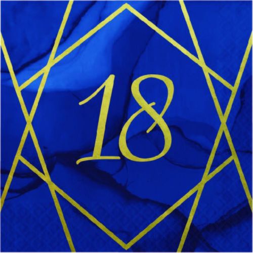 16 x Navy & Gold Geode Milestone Age Napkins