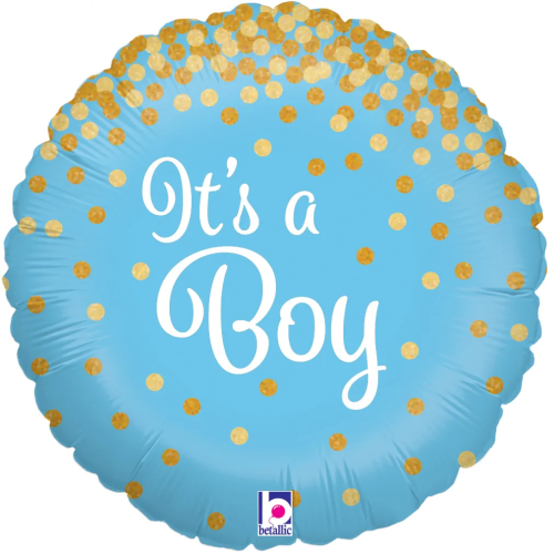 Glittering It's A Boy Holographic Foil Balloon