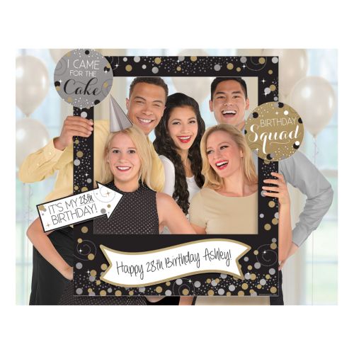 Gold Celebration Giant Photo Frame With Props