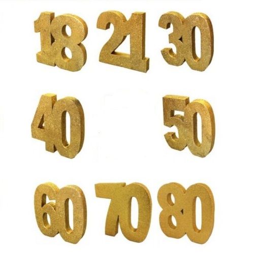 Milestone Age Gold Glitter Table Decoration