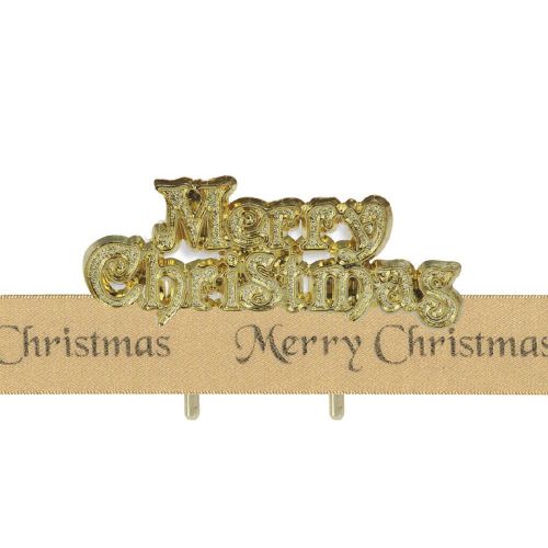 Gold Merry Christmas Ribbon And Motto Cake Decoration Set