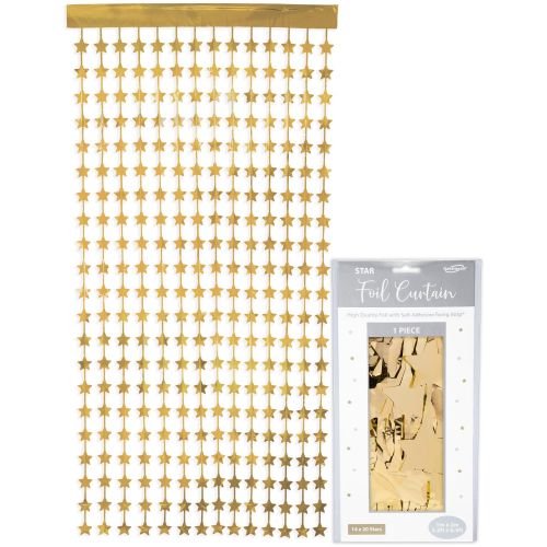 Gold Metallic Foil Star Curtain