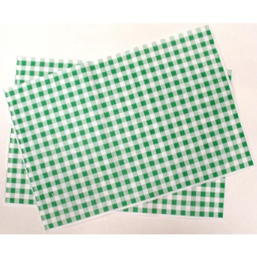 Gingham Duplex Paper Food Wrap-Forest Green