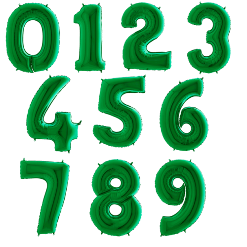 Large 34" Green Foil Number Balloons
