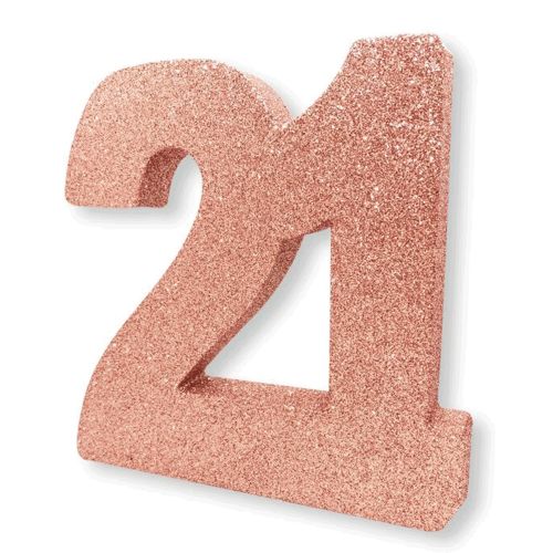 21 Rose Gold Glitter Table Decoration