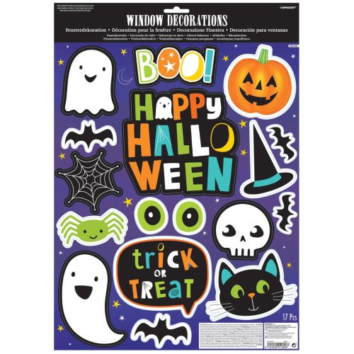 17 Halloween Friends Window Stickers