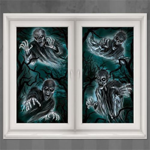 2 x Halloween Window Silhouettes