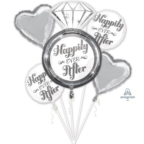 Happily Ever After Wedding Balloon Bouquet Set
