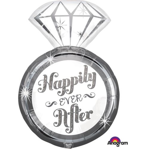 Happily Ever After Ring Supershape Foil Balloon
