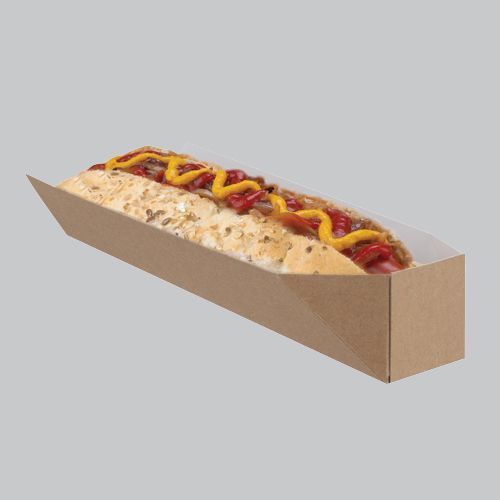 500 x Small 7" Kraft Brown Hot Dog Sleeves