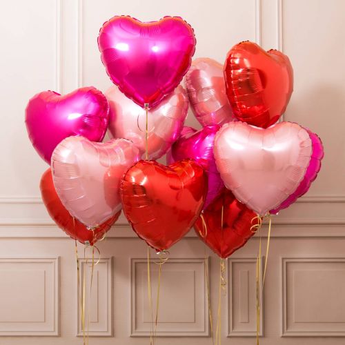 Metallic Coloured Heart Foil Balloons