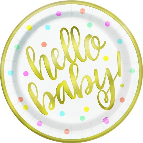 8 x Hello Baby 9" Plates