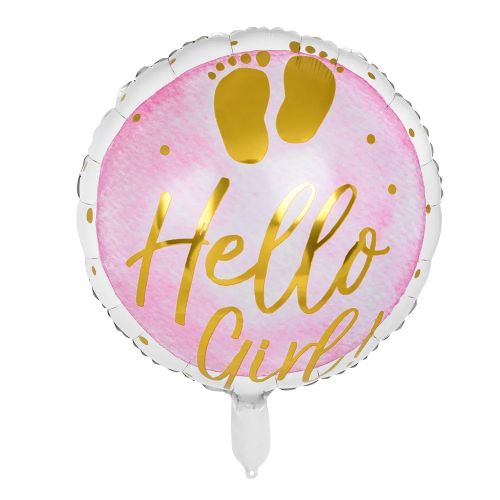Pink & Gold 'Hello Girl' Standard Foil Balloon
